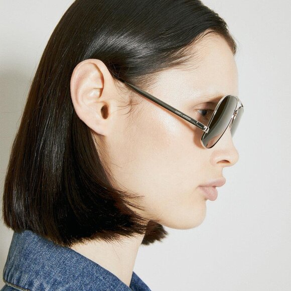 NEW SAINT LAURENT SUNGLASSES SL690 DUST 002 MEN SILVER EYEWEAR SL 690 DUST 002 - Picture 3 of 11